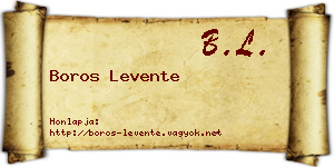 Boros Levente névjegykártya