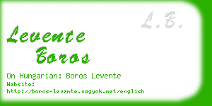 levente boros business card